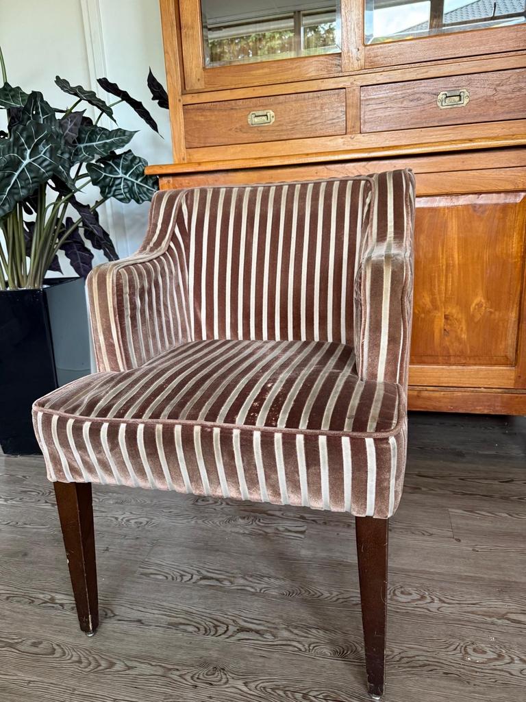 8 stoffen stoelen met warme uitstraling, Ophalen, Gebruikt, Bruin, Stof