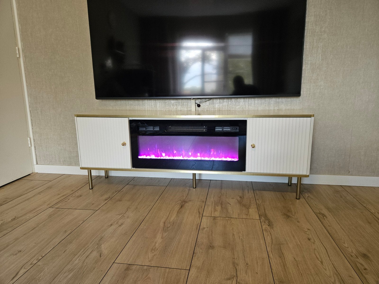 tv kast meubel met elektrische open haard, Huis en Inrichting, Ophalen of Verzenden, 25 tot 50 cm, 150 tot 200 cm, Minder dan 100 cm