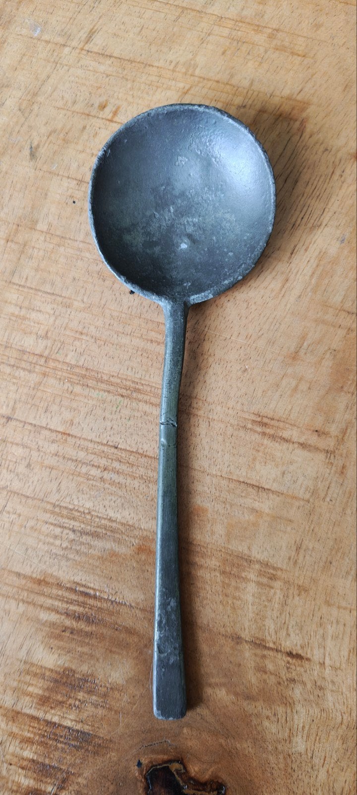 Antieke tinnen pollepel met initialen, Antiek en Kunst, Ophalen of Verzenden