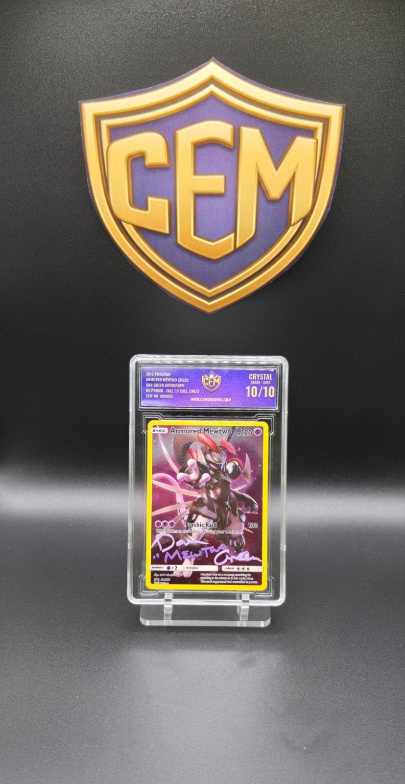 CEM Graded Armored Mewtwo SM228 10/10 - Autograph, Verzenden, Nieuw, Losse kaart, Foil
