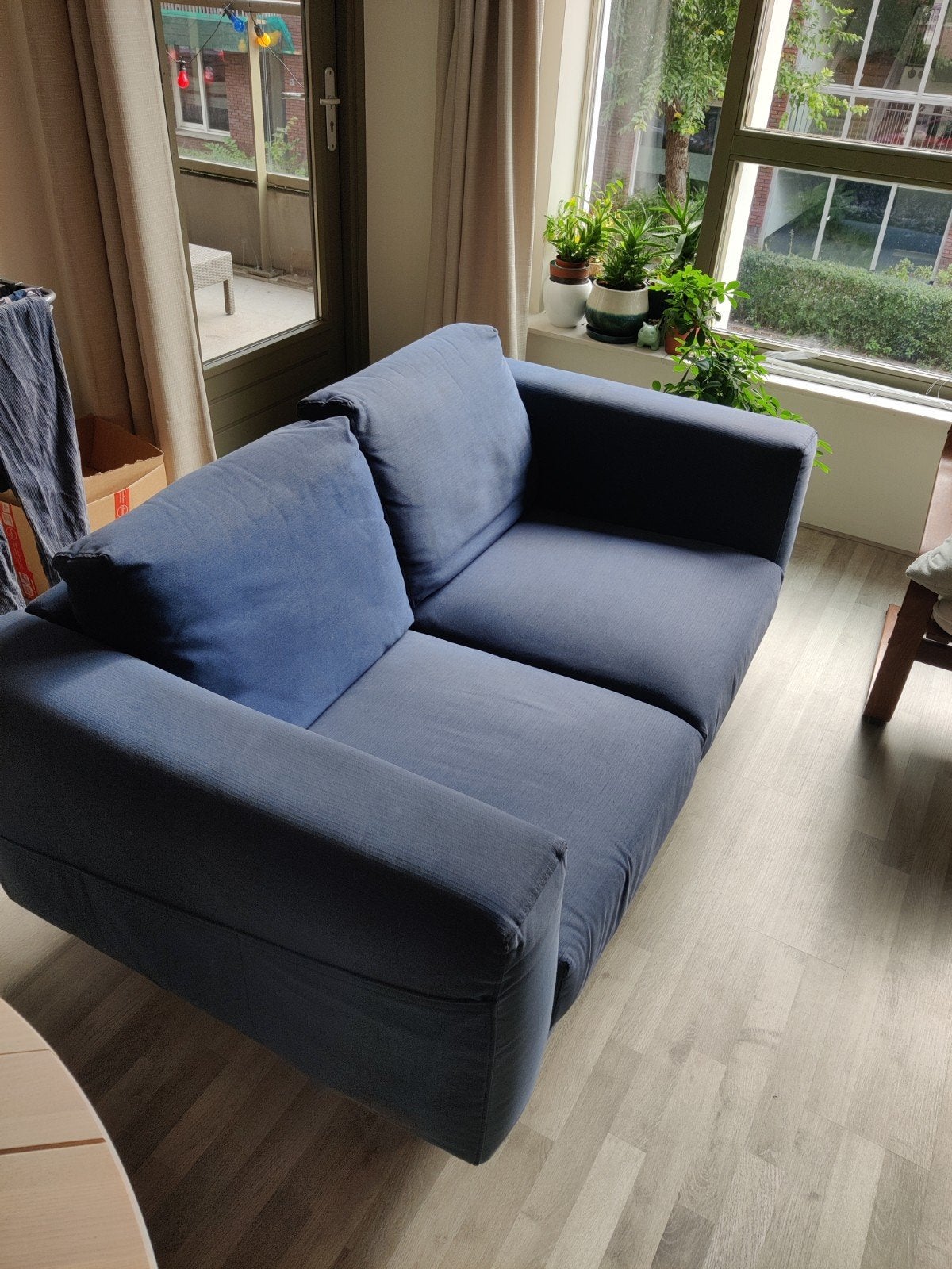 Blauwe 2 zits bank, Ikea Norsborg, Huis en Inrichting, Ophalen, Gebruikt, 150 tot 200 cm, Tweepersoons