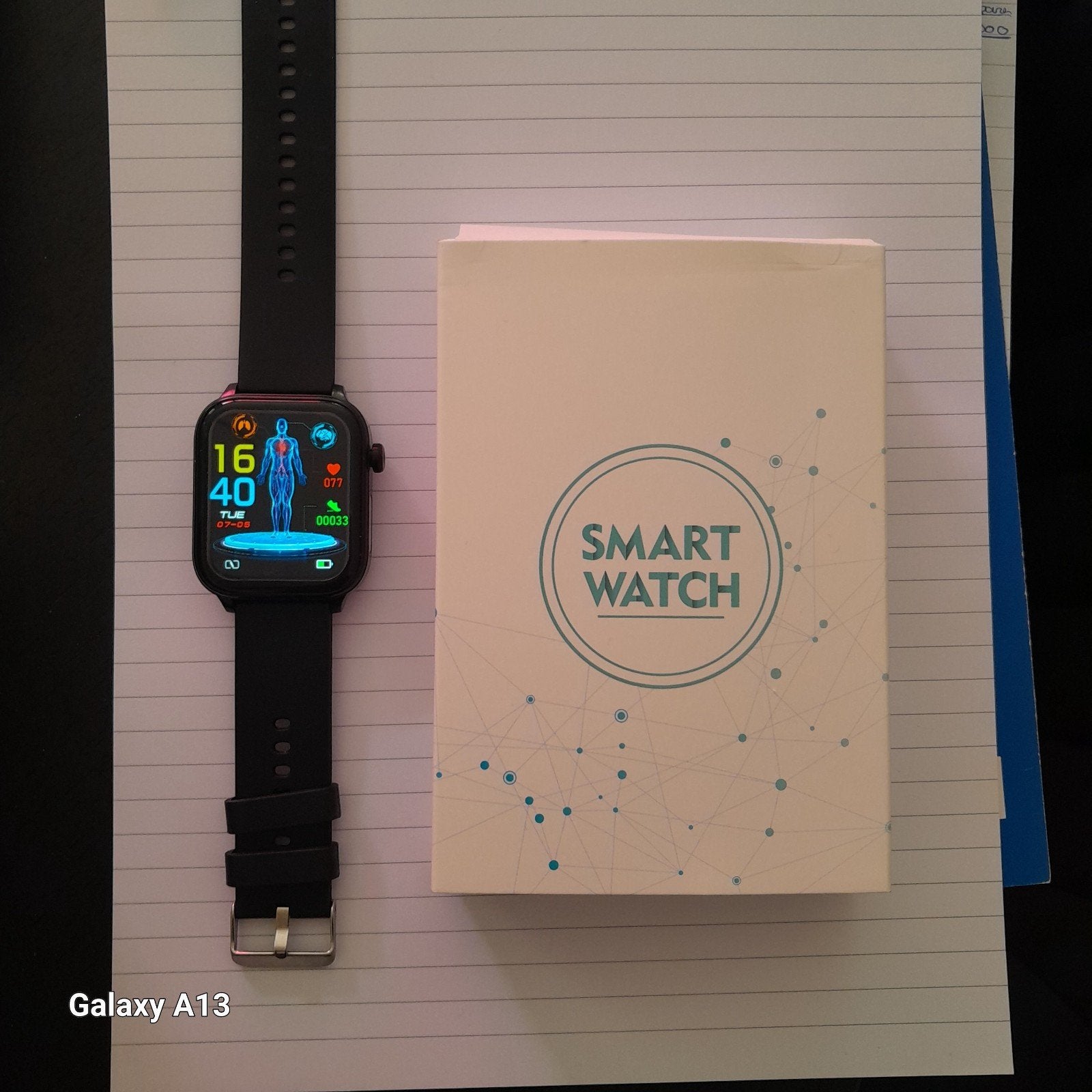 Smartwatch met hartslag- en stappenteller, zwart, Ophalen, Zwart, Android, Stappen