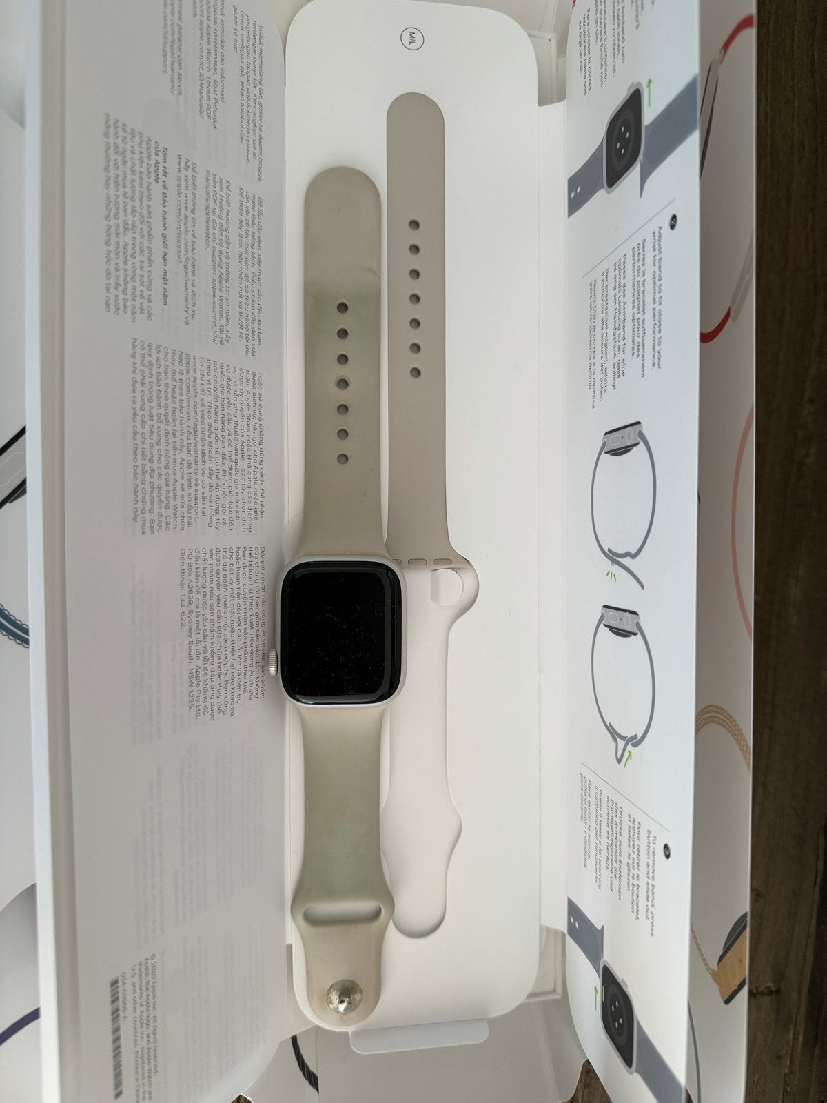 Apple Watch Series 8 Starlight Sport Band cellular 41mm, Wit, IOS, Ophalen of Verzenden, Waterdicht