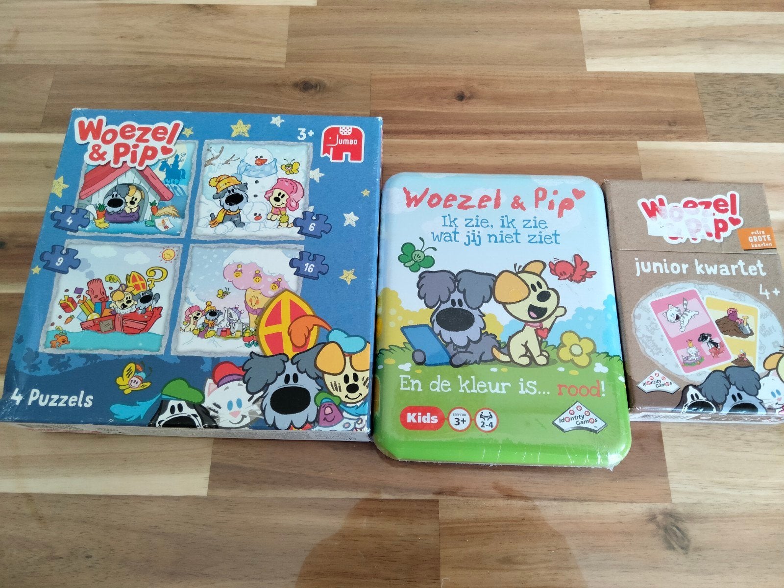 Woezel & Pip Puzzels, Ik zie ik zie, Junior Kwartet, Ophalen of Verzenden