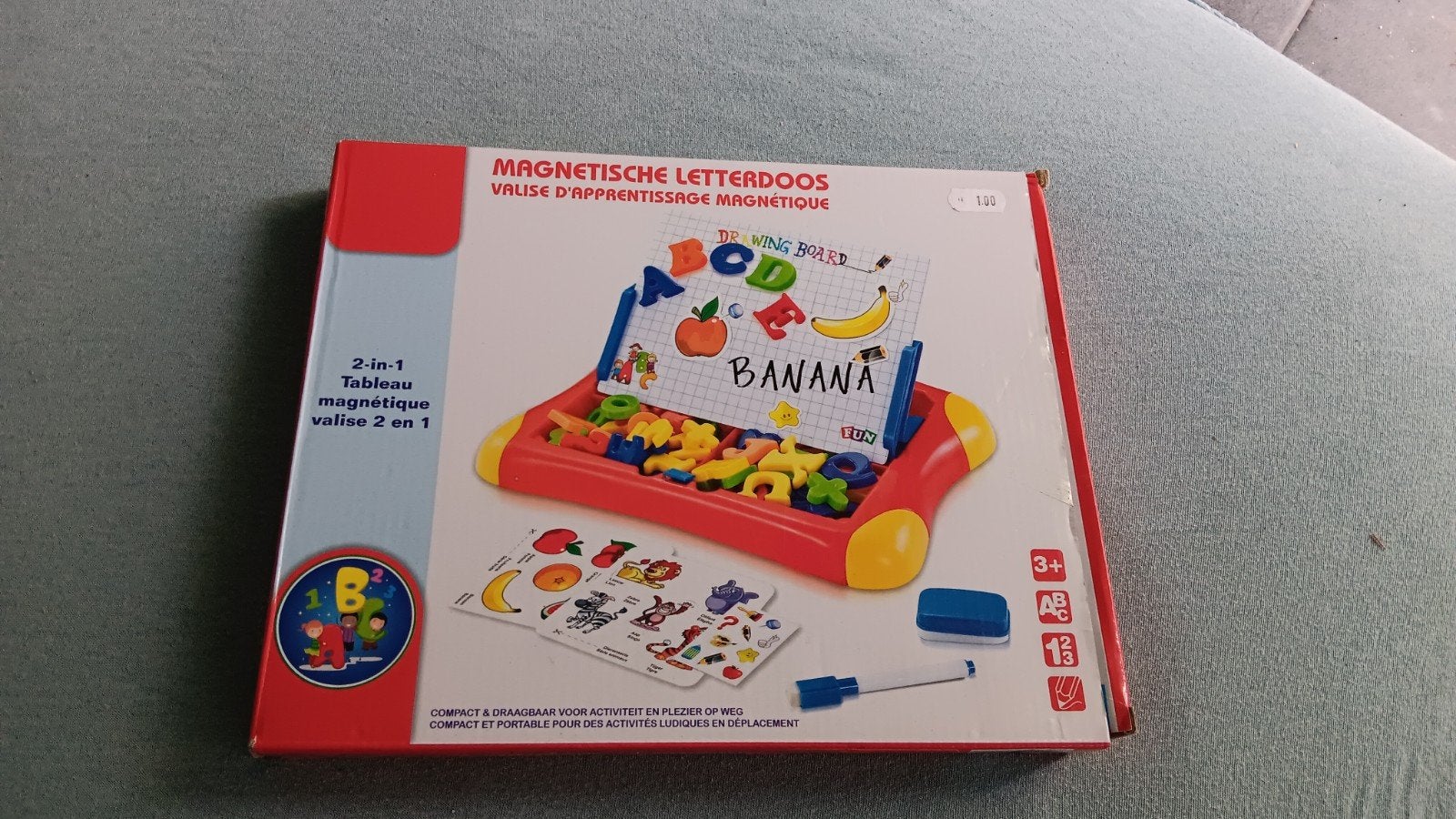 Magnetische Letterdoos 2-in-1 Tekenbord & Leervalies, Ophalen of Verzenden, Gebruikt, Taal en Lezen