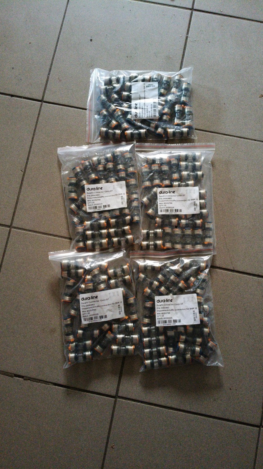5 x 25st Dura-line DuraFit Connector 12mm met clip, Ophalen of Verzenden, Nieuw