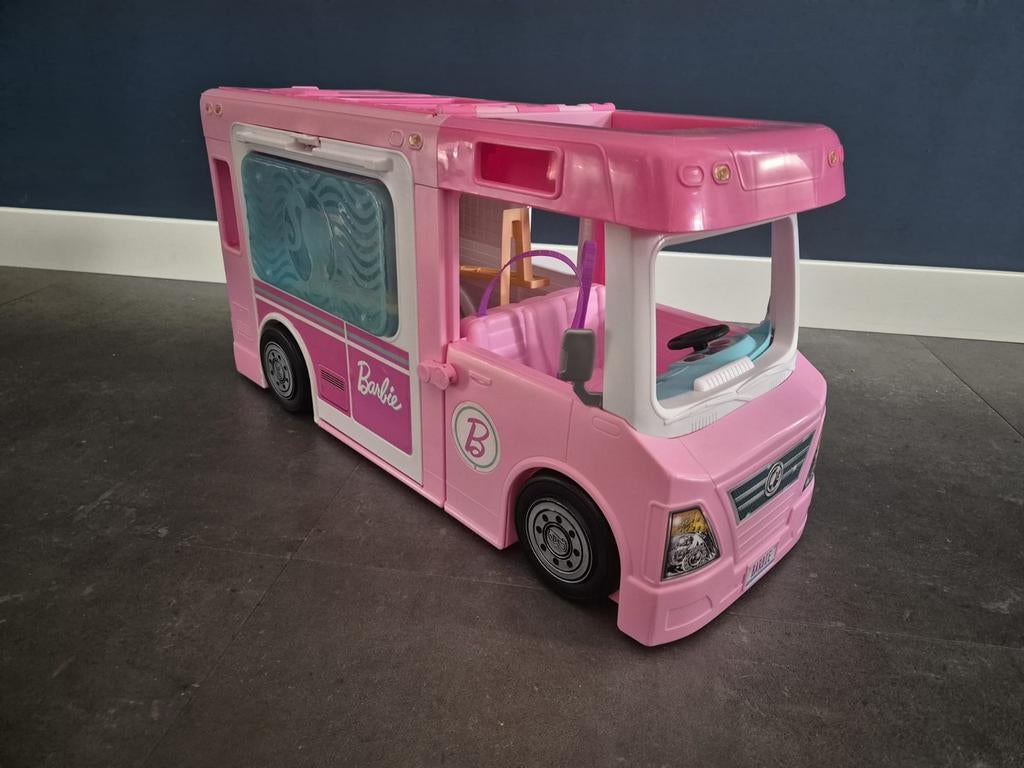 Barbie Camper met accessoires, Kinderen en Baby's, Speelgoed | Speelgoedvoertuigen, Gebruikt, Ophalen of Verzenden
