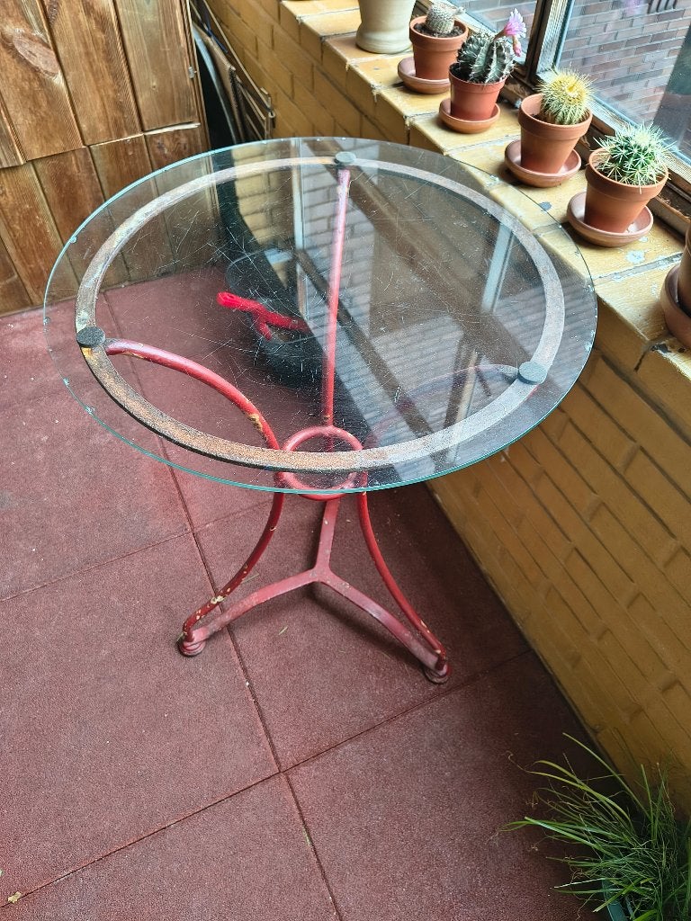 Leuk model bijzet of tuintafel, Ophalen, Gebruikt, Metaal of Aluminium, Rond
