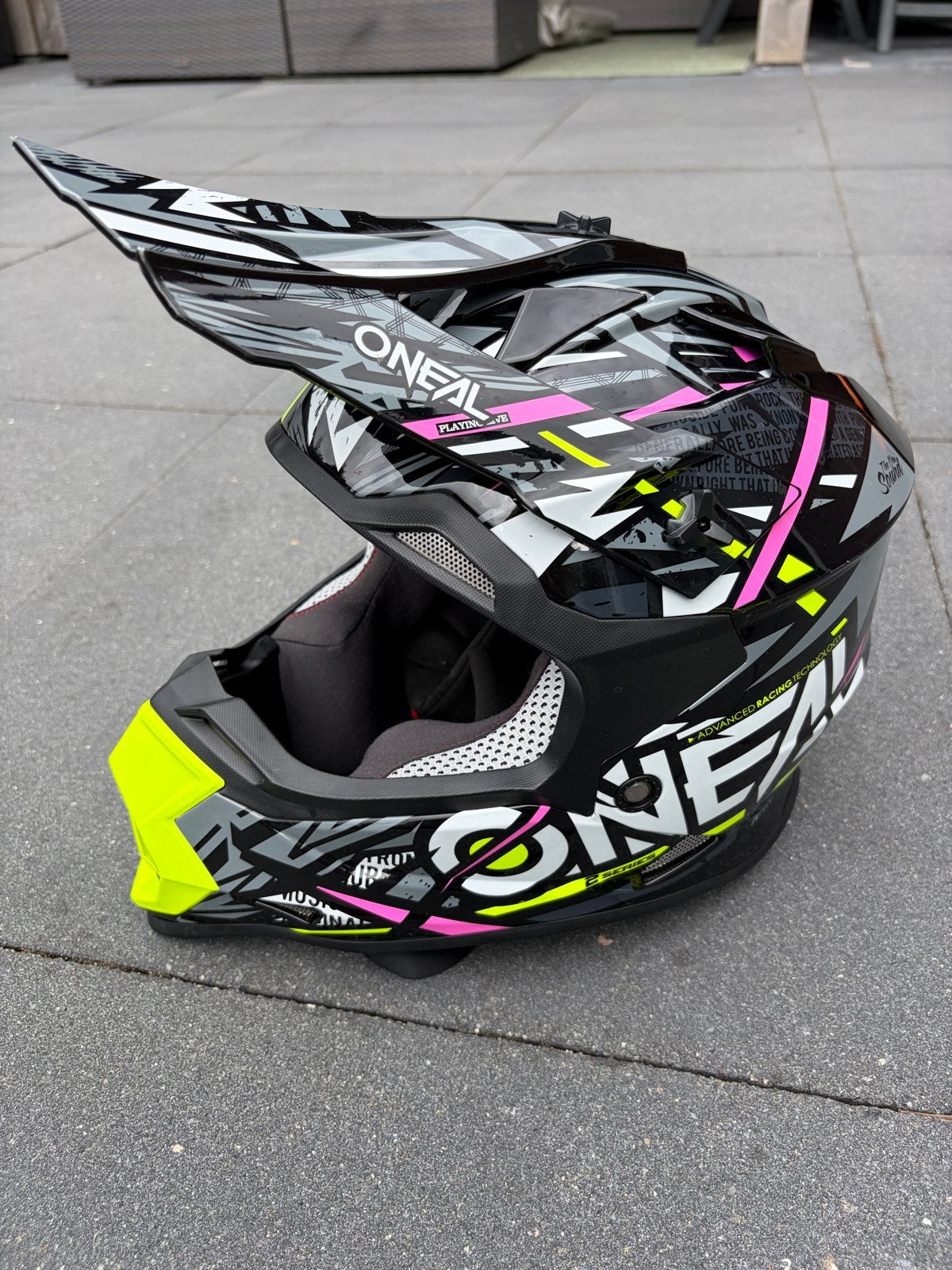 O'Neal Offroadhelm - Zwart/Roze/Geel - kids - Maat YM, Motoren, Overige merken, M, Kinderen, Offroadhelm