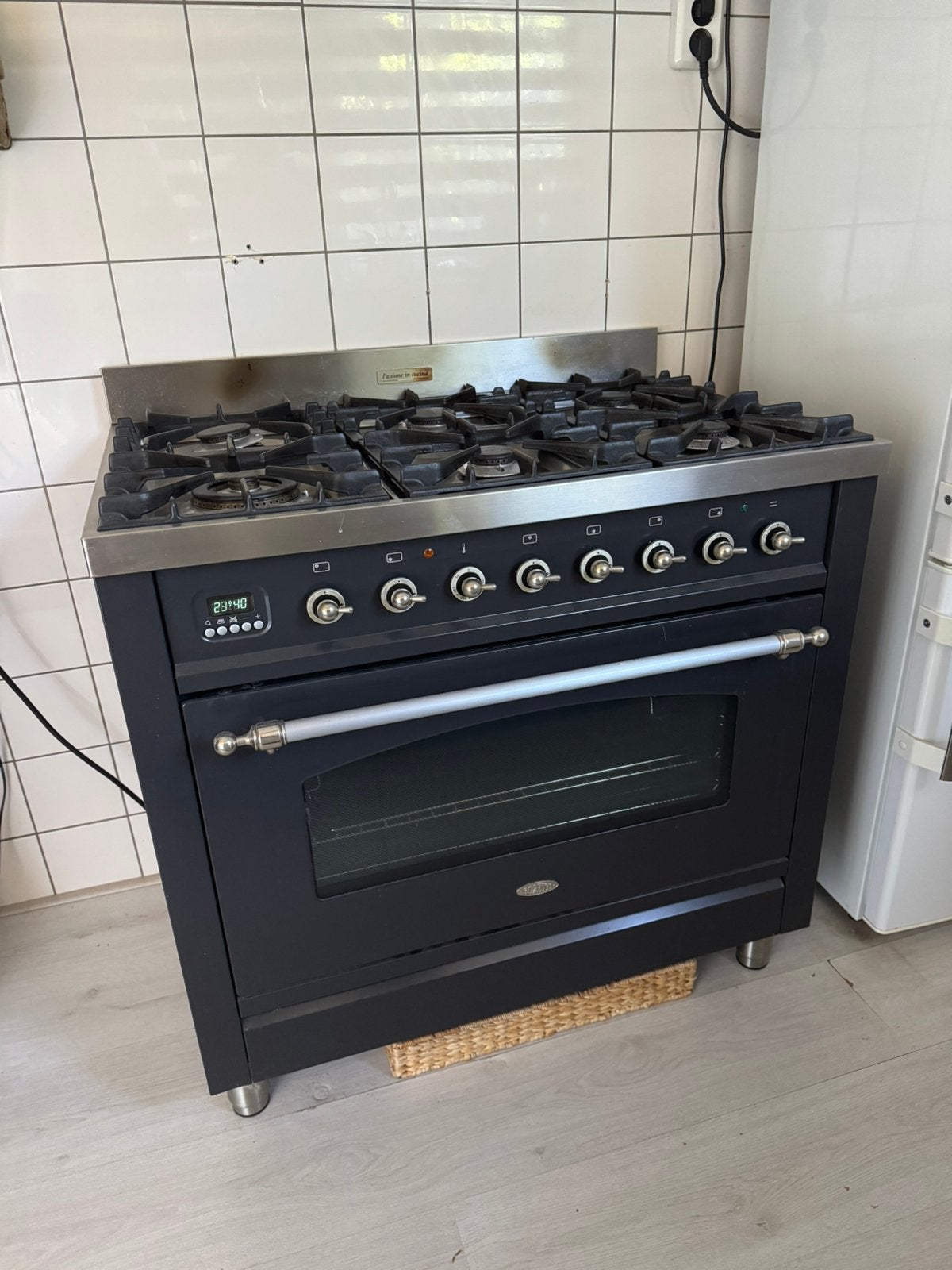 Vrijstaande boretti 6 pits gas/oven, Ophalen, 60 cm of meer, Zo goed als nieuw, Gas
