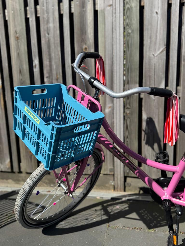 Roze Alpina  24 inch kinderfiets met kratje - goed als nieuw, Fietsen en Brommers, Fietsen | Dames | Damesfietsen, Terugtraprem