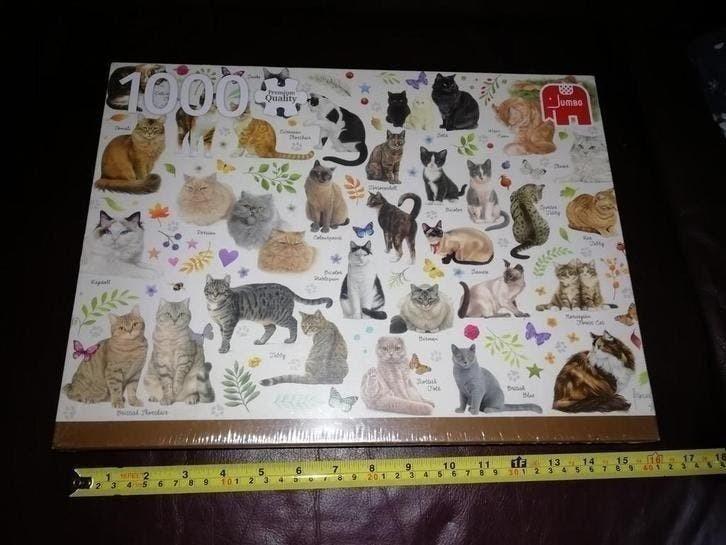 Legpuzzel Franciens katten, 1000 stukjes, nog in de folie, Ophalen of Verzenden, 500 t/m 1500 stukjes, Nieuw, Legpuzzel