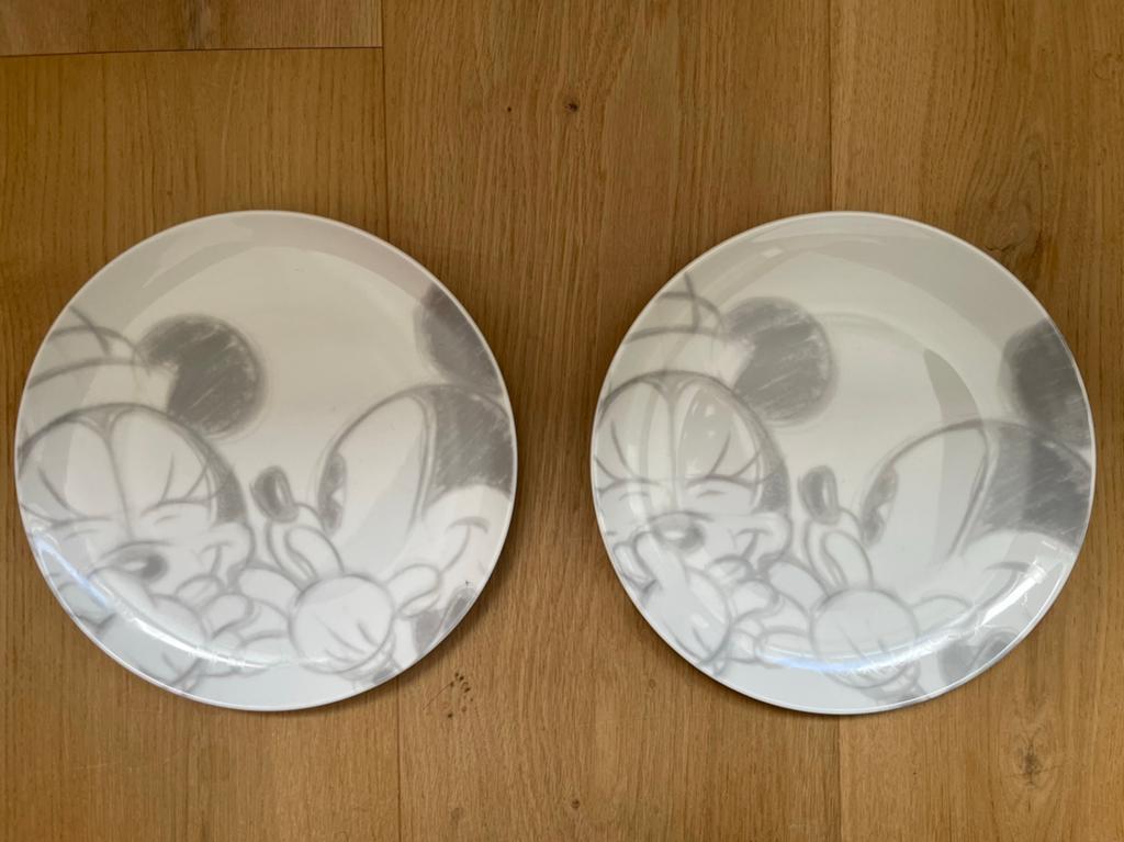 Disney Mickey en Minnie Mouse ontbijtbordenset - 2 stuks, Nieuw, Ophalen of Verzenden, Bord(en), Overige stijlen