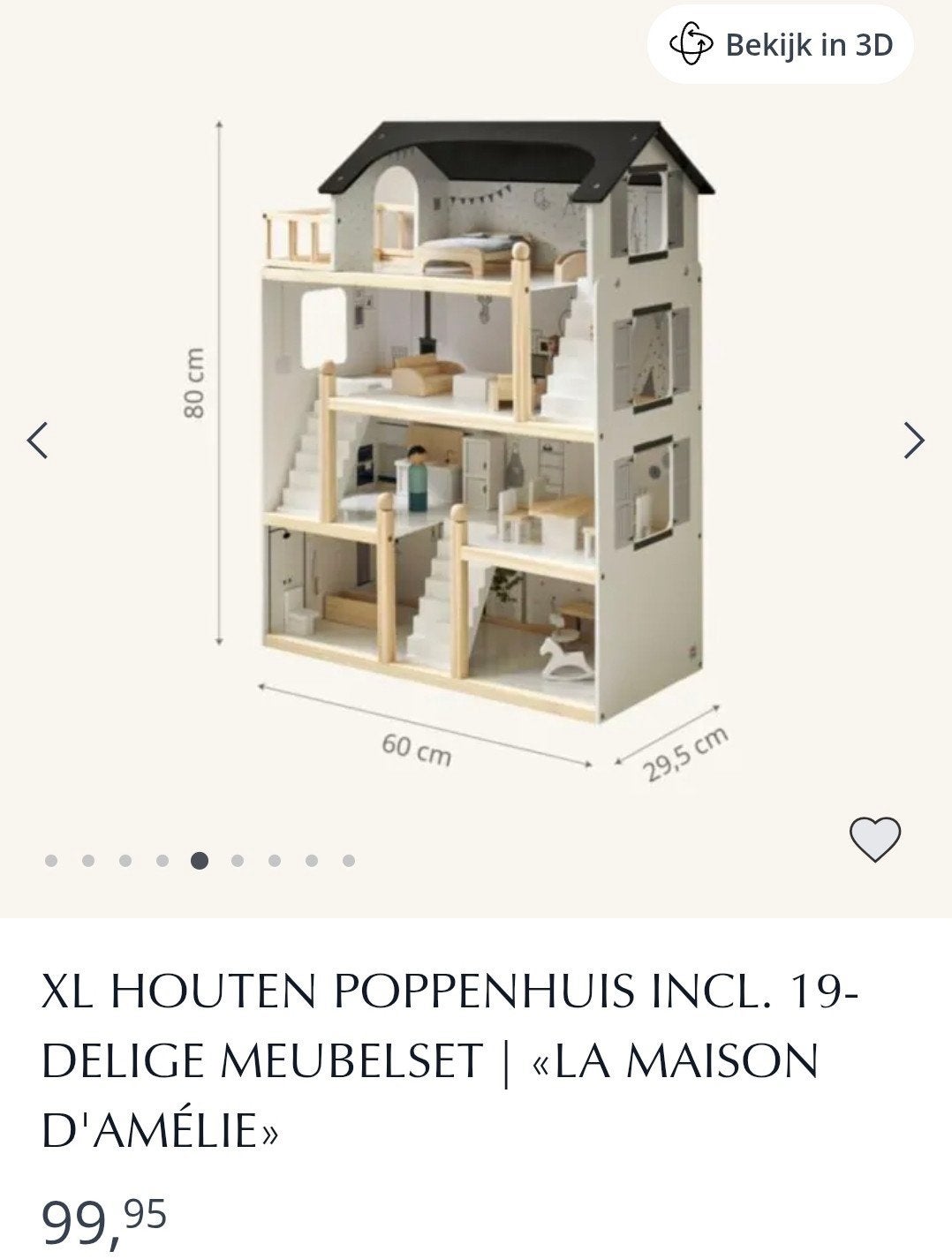 Mooi houten poppenhuis van Petit Amelie te koop!, Ophalen, Gebruikt, Overige typen