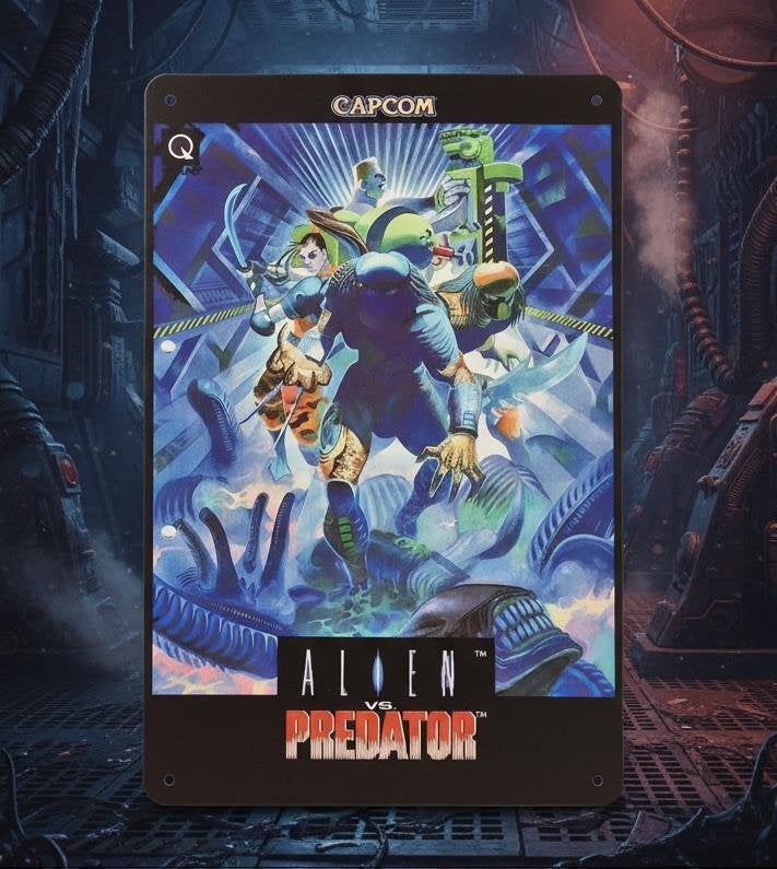 ALIEN vs PREDATOR Capcom retro Arcade Metalen Wandbord, Vechten, Verzenden, 1 speler, Nieuw