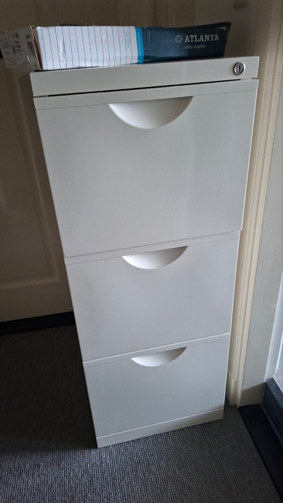 metalen hangmappen-kast, 3 lades, Ophalen, 100 tot 150 cm, 50 tot 100 cm, Zo goed als nieuw