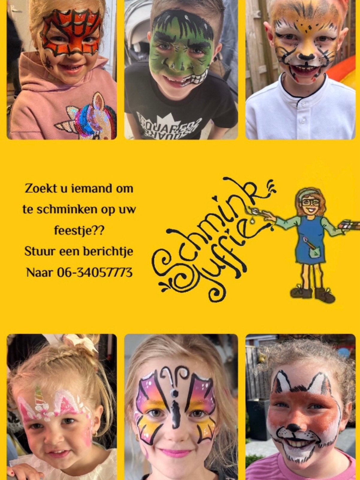 Schminken op uw kinderfeestje, Ophalen of Verzenden, Nieuw, Verjaardag