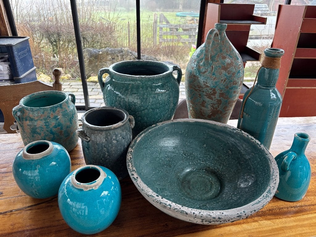 In nieuwstaat Vazen -Schaal merk Brynxz voor binnen, Ophalen, Blauw, Aardewerk of Porselein, Zo goed als nieuw