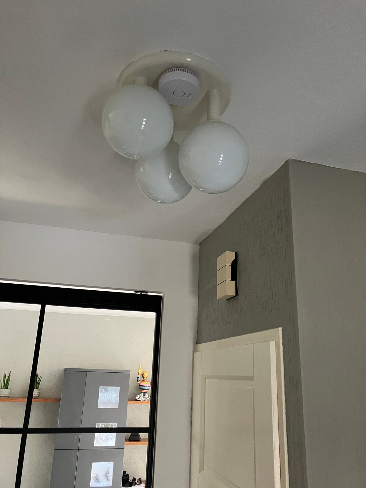 Plafondlamp, Ophalen, Gebruikt, Glas, E14 (klein)