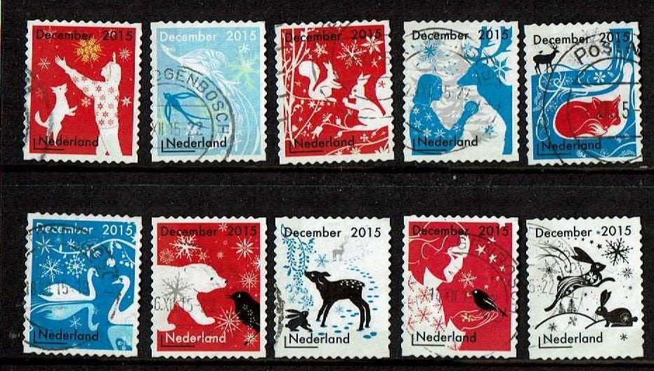 Nederland NVPH 3363-3372 gestempeld, Verzenden, Na 1940, Gestempeld