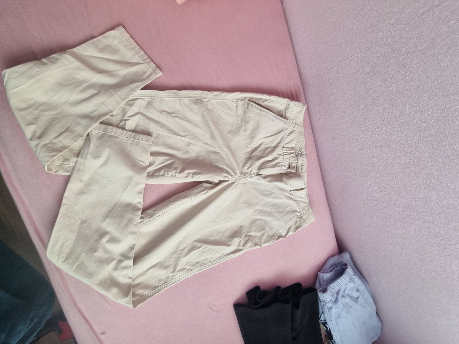 Calvin Klein Jeans broek maat S, Beige, Ophalen of Verzenden, Zo goed als nieuw, Lang