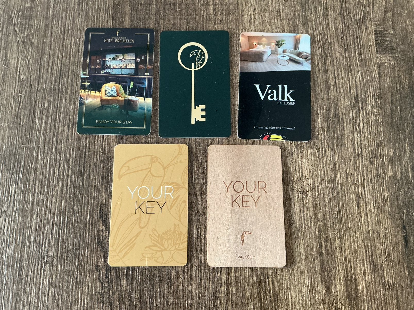 5. Verschillende v. Der Valk hotelsleutel kaarten, Verzamelen, Ophalen of Verzenden