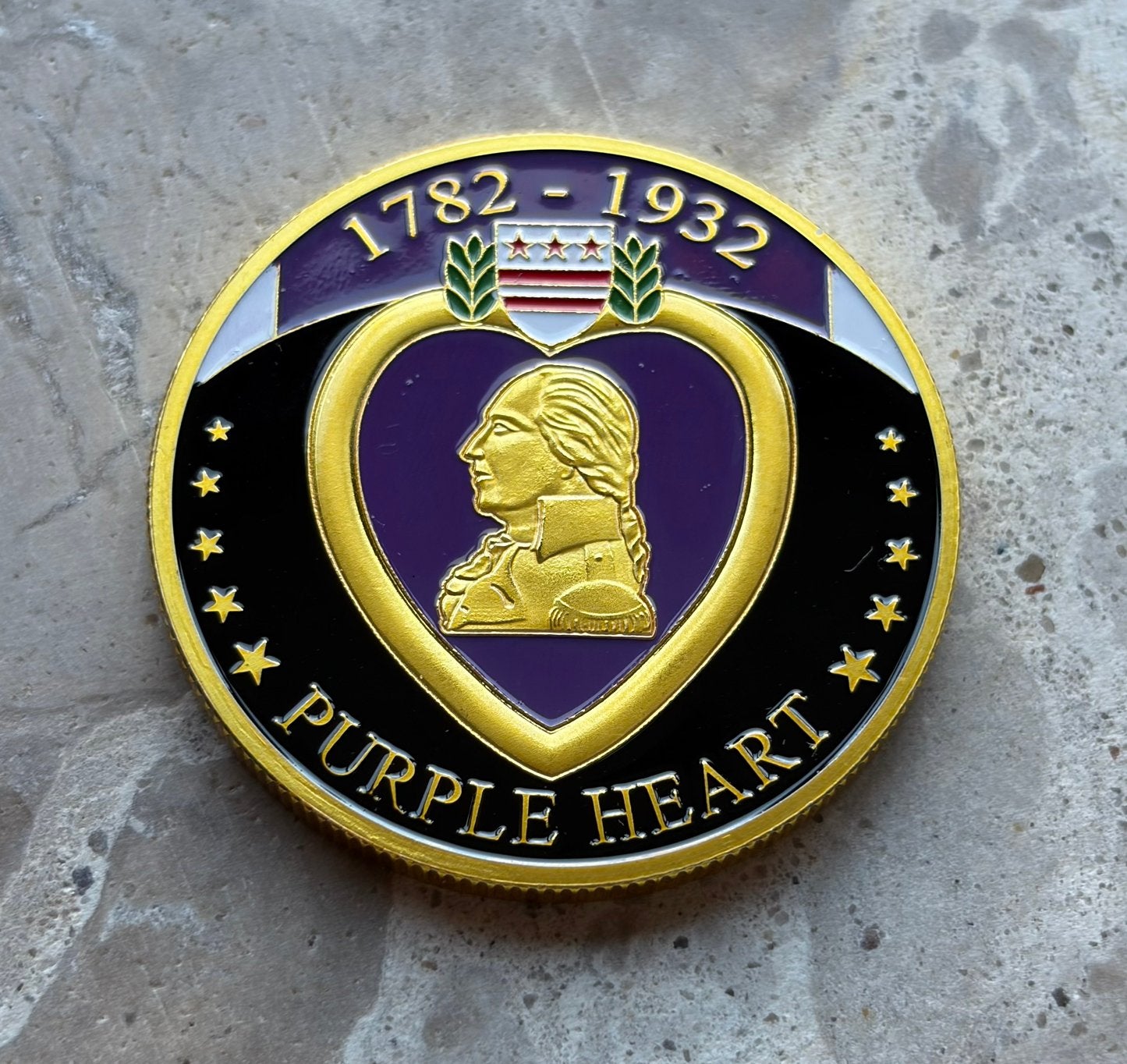 US Army Purple Heart medaille coin, Verzamelen, Militaria | Algemeen, Ophalen of Verzenden, Landmacht, Amerika, Lintje, Medaille of Wings