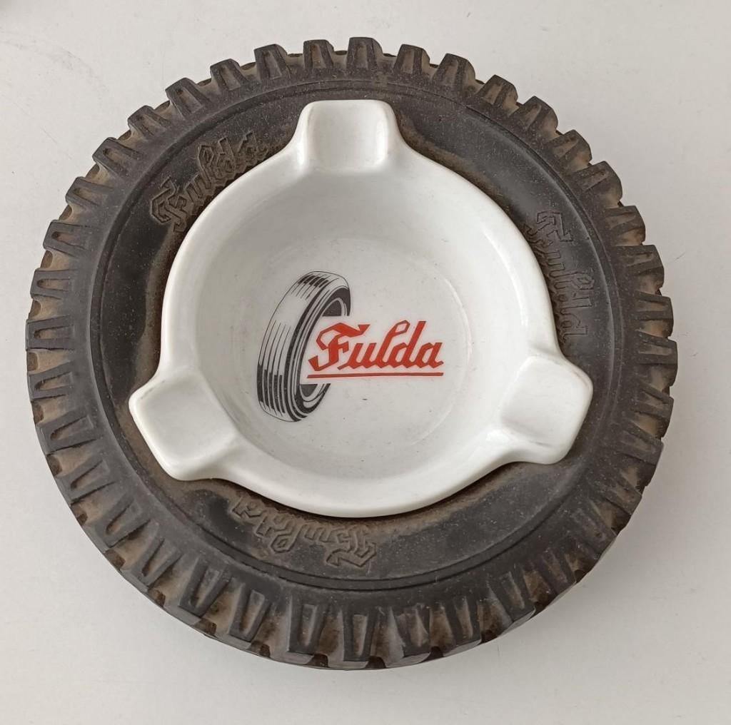 vintage reclame asbak Fulda retro jaren 50/60 autoband, Ophalen of Verzenden, Gebruikt, Gebruiksvoorwerp