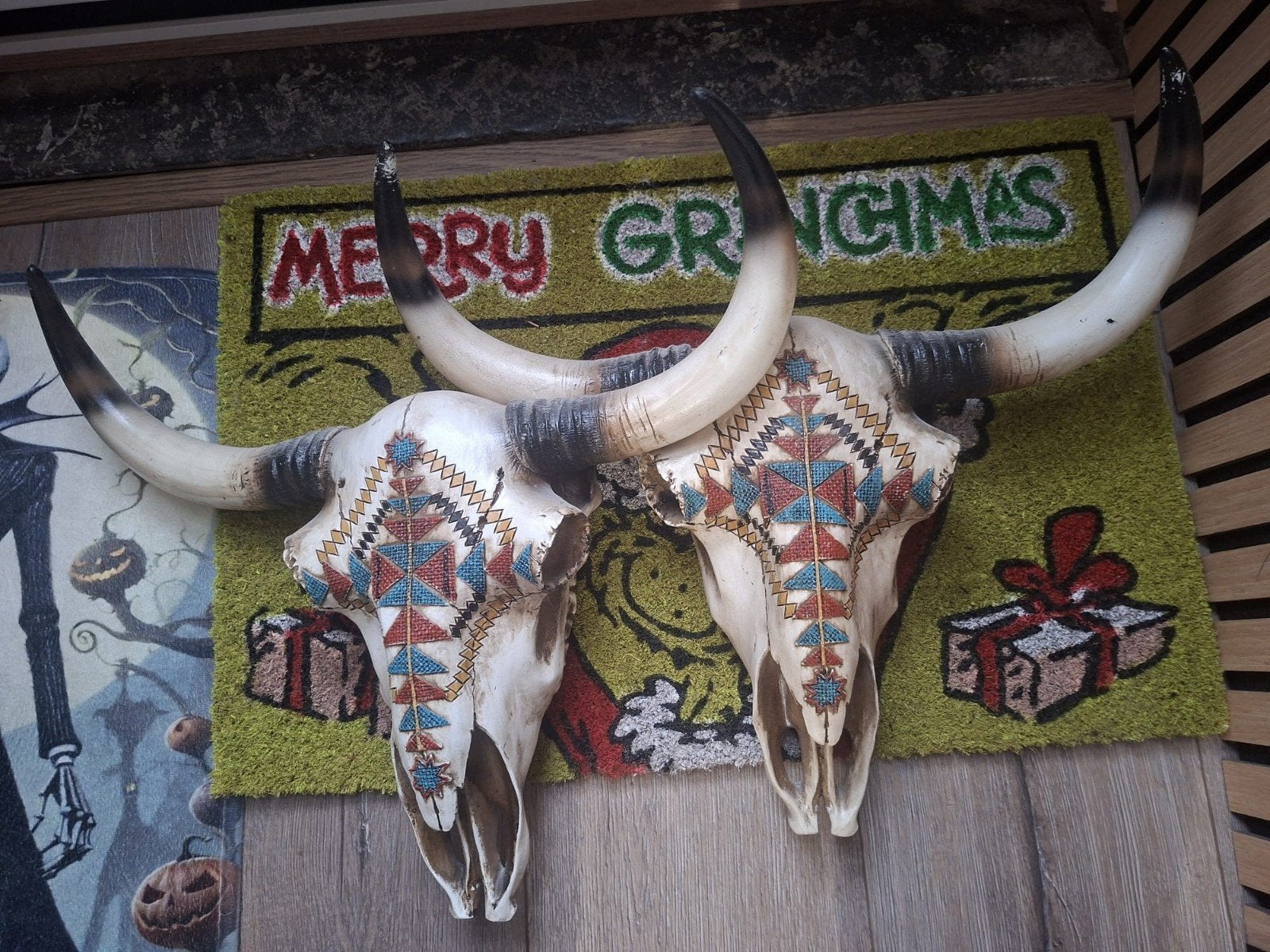 2 mooie skull beelden, Ophalen, Gebruikt