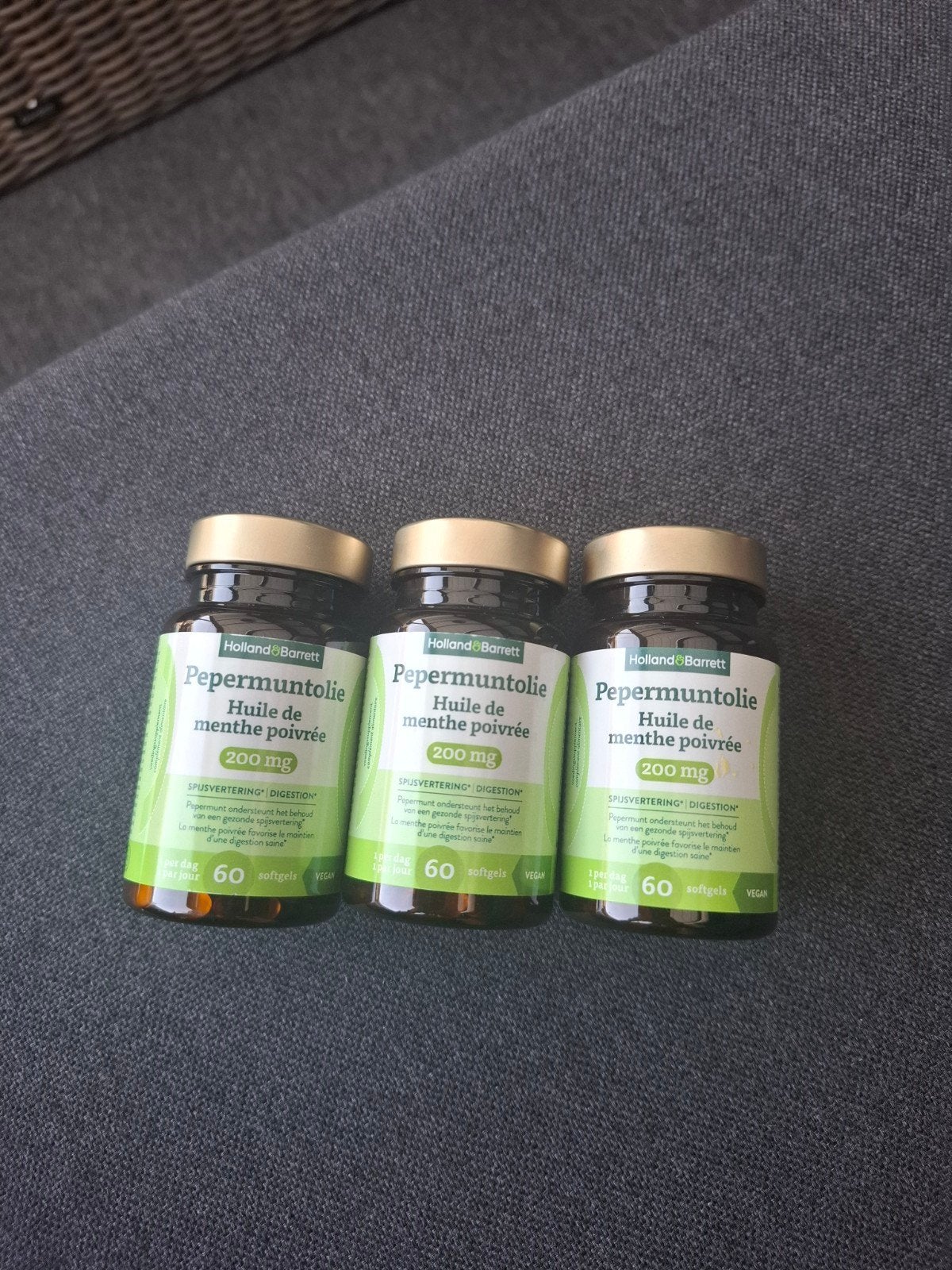 Pepermuntolie capsules - 3 potjes, ongeopend, lange THT, Ophalen of Verzenden