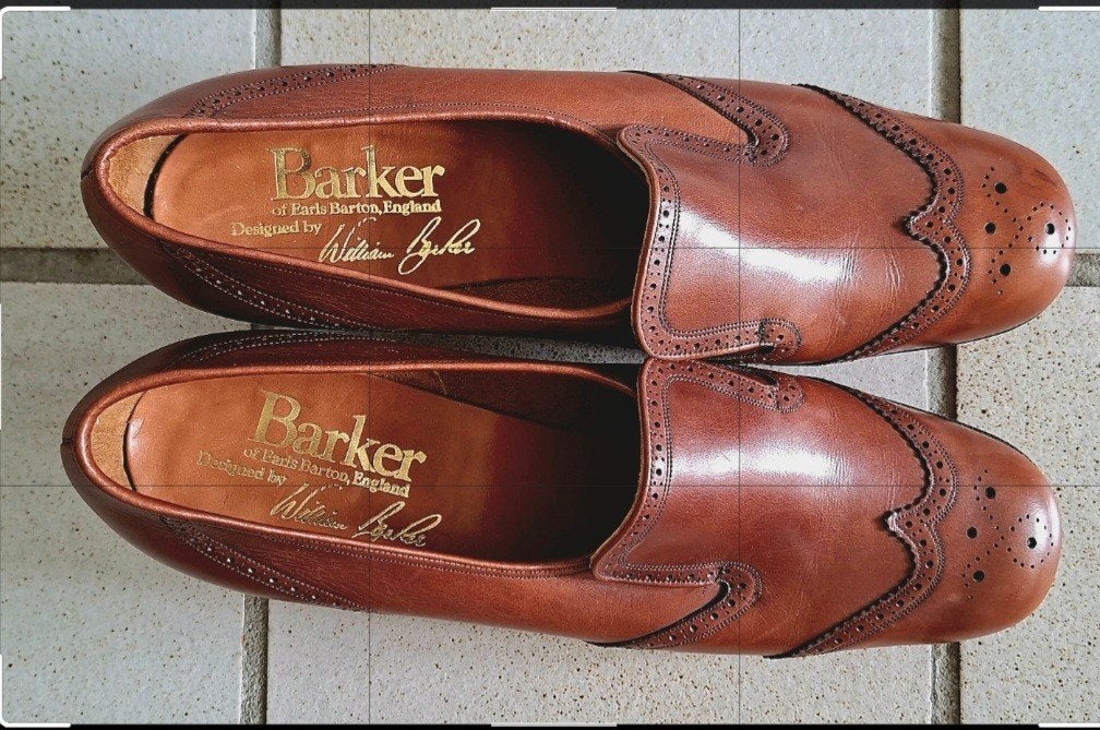 VINTAGE ENGELSE BROGUES BARKER KASTANJE BRUIN MAAT 41.5, Ophalen, Nieuw, Bruin, Instappers