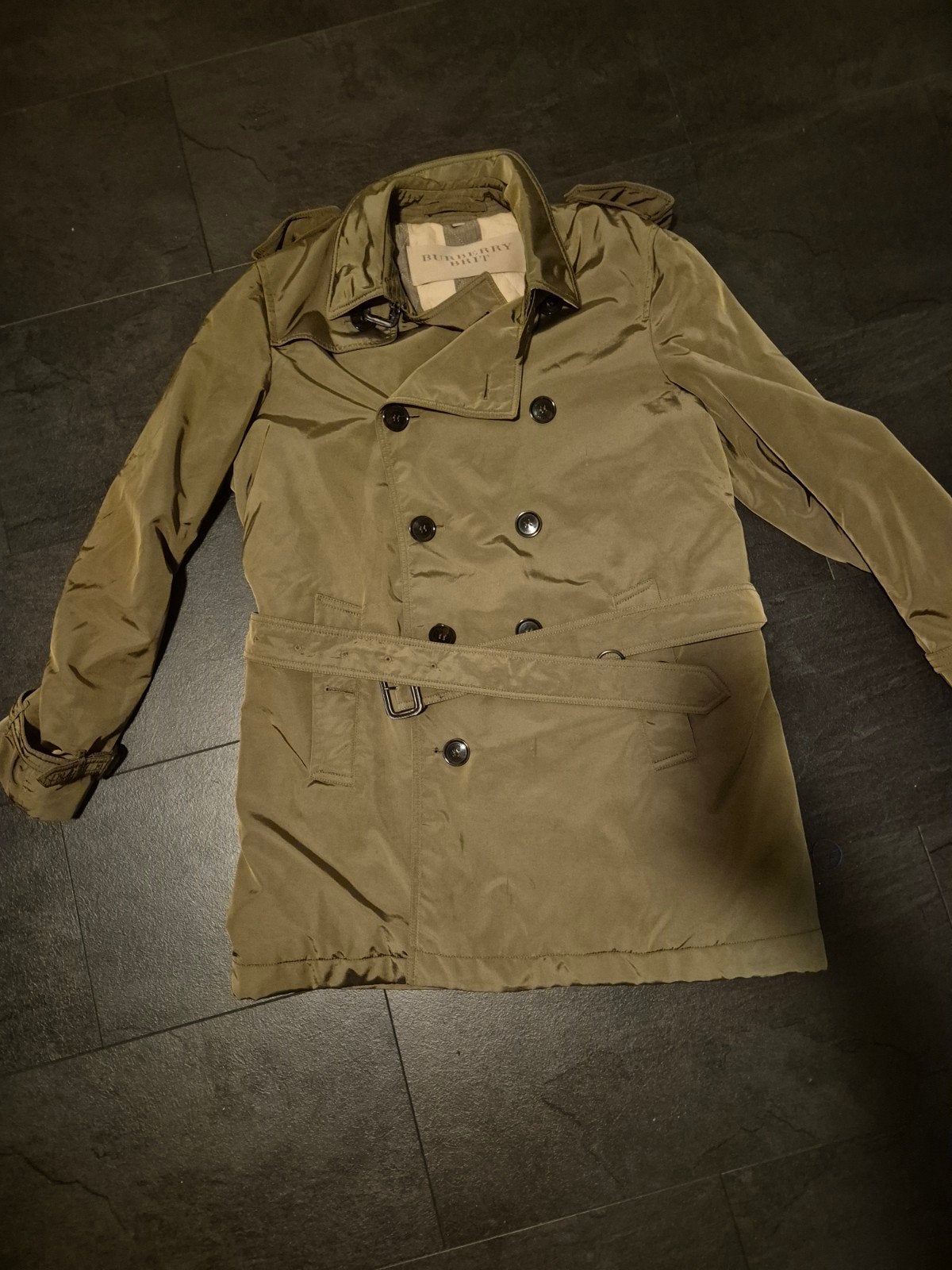 Burberry Brit Trenchcoat - Olijfgroen, Kleding | Dames, Jassen | Zomer, Maat 46/48 (XL) of groter, Ophalen of Verzenden, Zo goed als nieuw