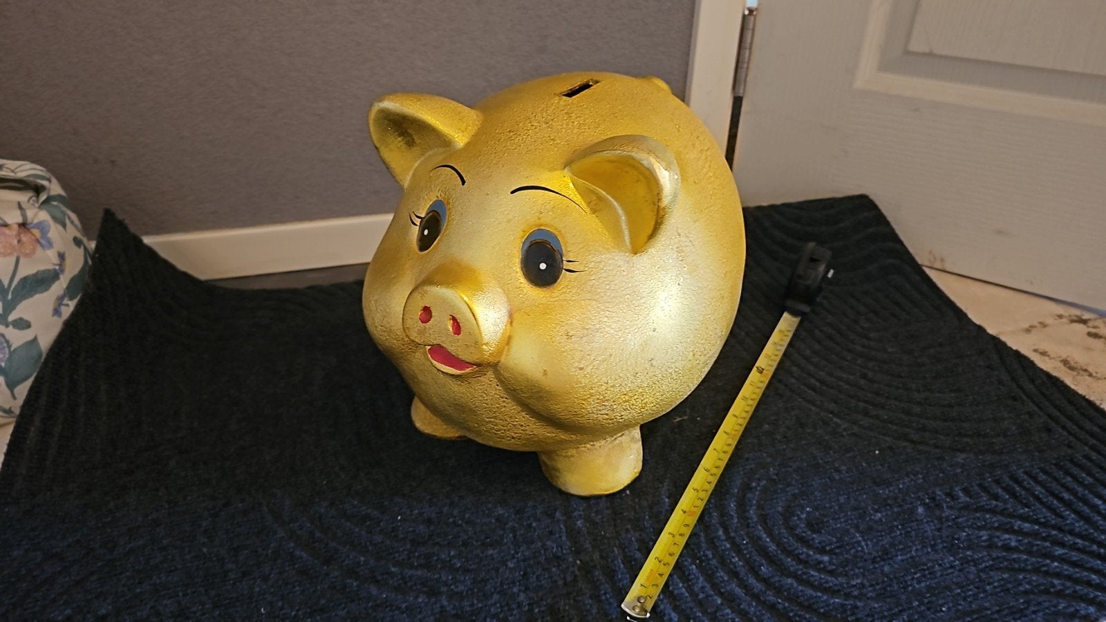 Gouden JUMBO spaarvarken, Ophalen, Gebruikt, Steen, Aardewerk of Keramiek, Dier