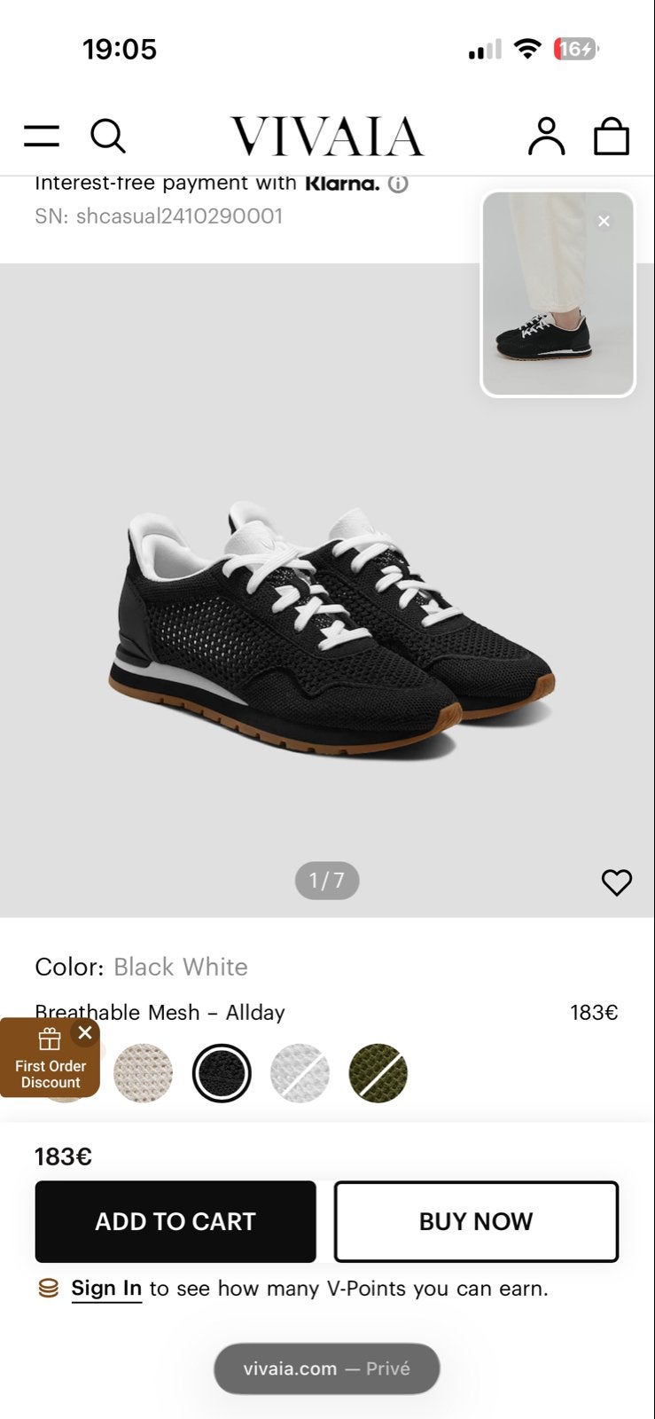 Nieuwe VIVAIA sneakers - Zwart wit - Maat 40, Ophalen of Verzenden, Nieuw, Zwart, Sneakers of Gympen