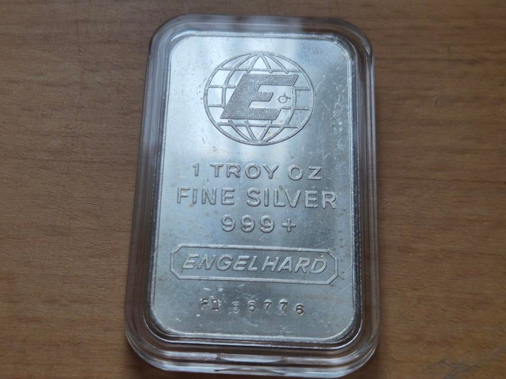 1 oz zilver. Engelhard. Silver Bar. Vintage Zilverbaar. USA., Ophalen of Verzenden, Zilver