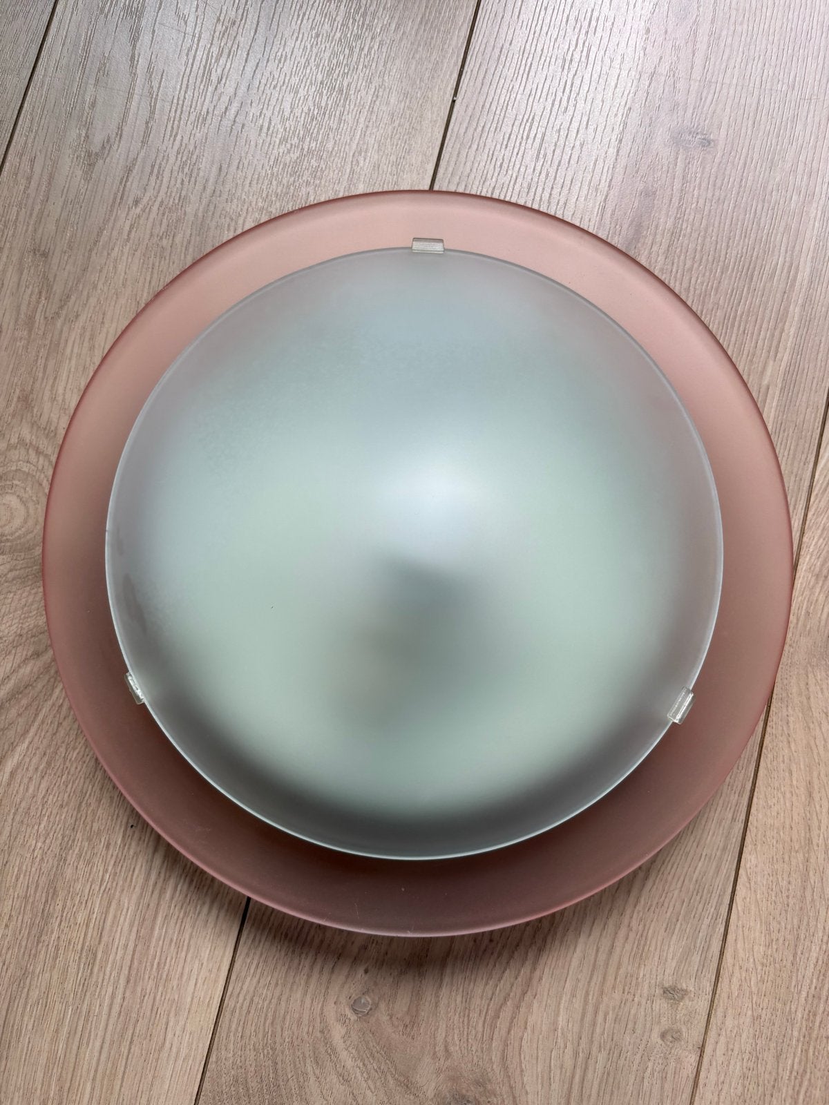 Vintage Plafondlamp - Massive - Roze/Wit Glas, Gebruikt, Roze, Vintage, Glas