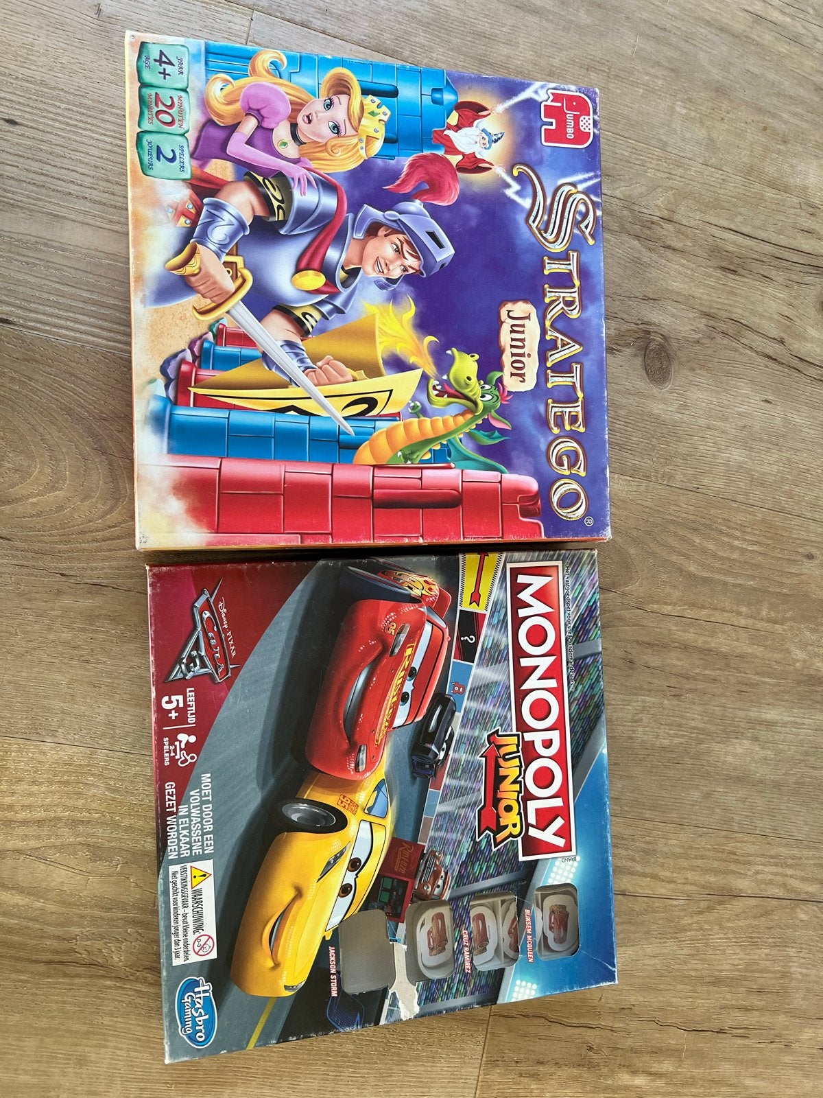 Stratego Junior & Monopoly Junior Cars - Bordspellen, Ophalen of Verzenden, Gebruikt