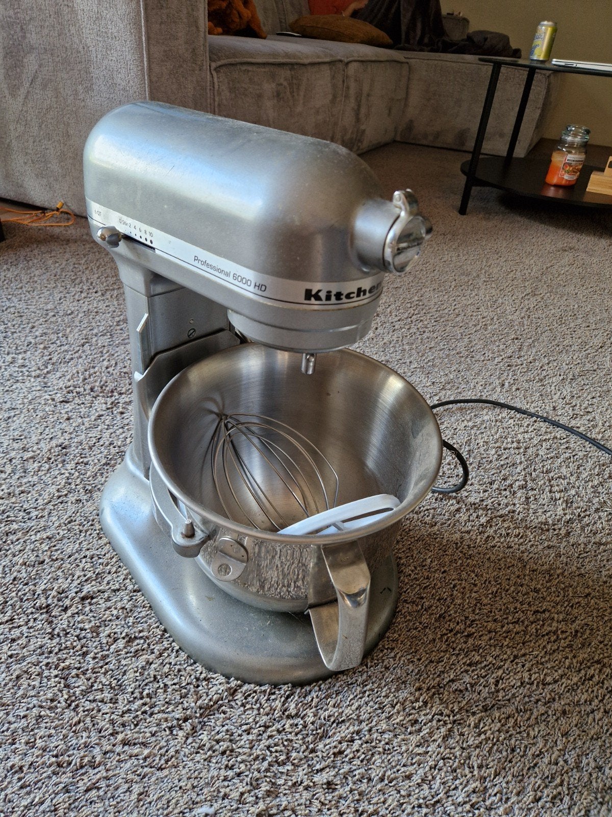 KitchenAid Professional 6000 HD Keukenmixer, 4 liter of meer, Ophalen of Verzenden, Gebruikt, 3 snelheden of meer