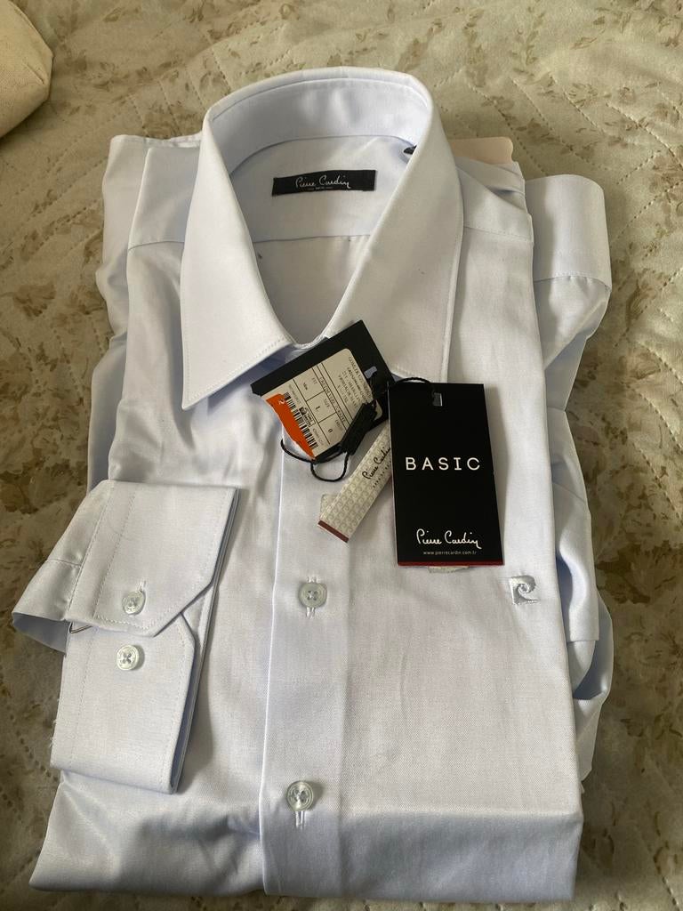 Pierre Cardin Basic Herenoverhemd - Nieuw met labels, Kleding | Heren, Overhemden, Nieuw, Halswijdte 41/42 (L), Wit, Ophalen of Verzenden