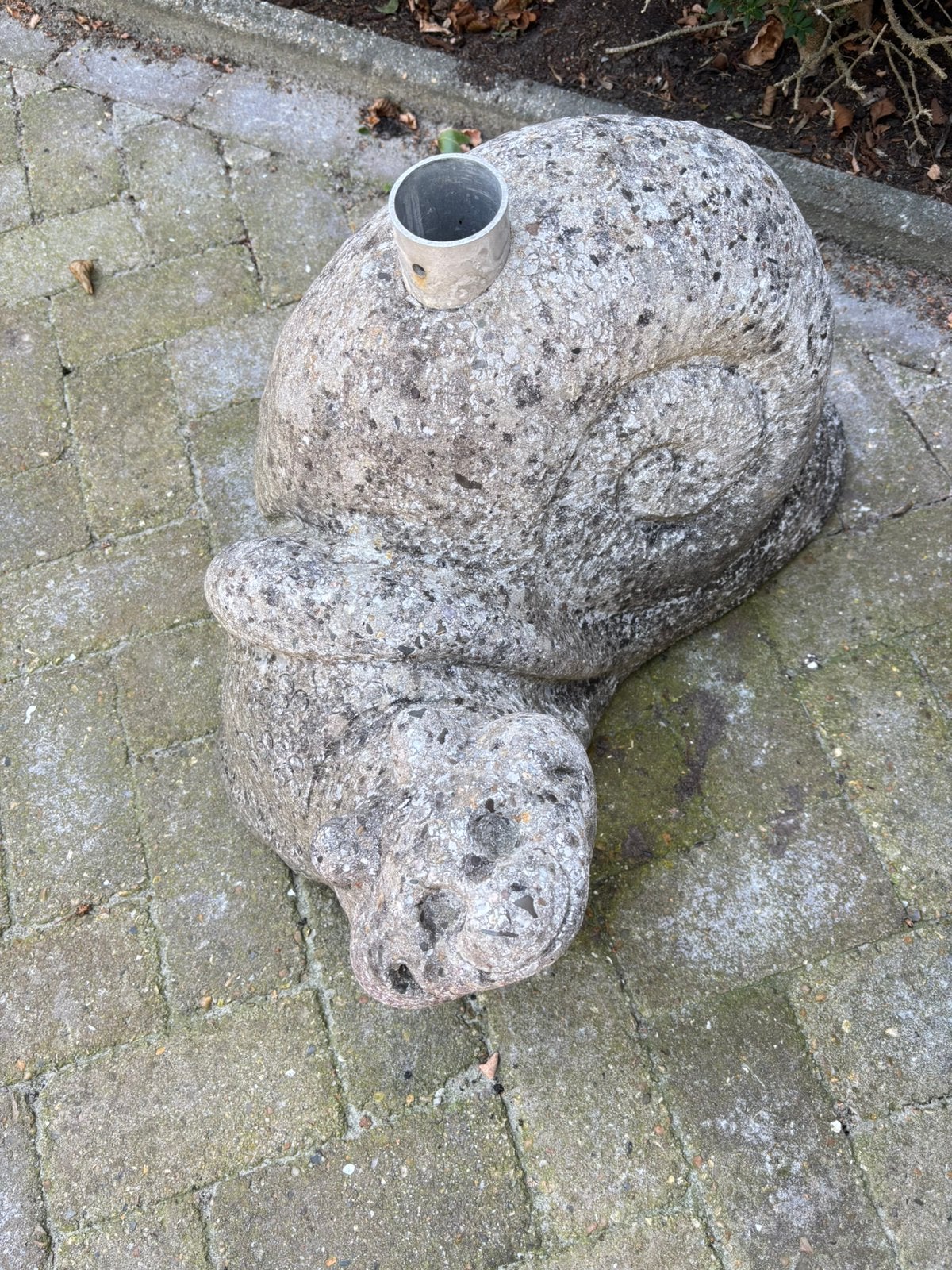 Parasolvoet met slak afbeelding, Ophalen, Zo goed als nieuw, Beton