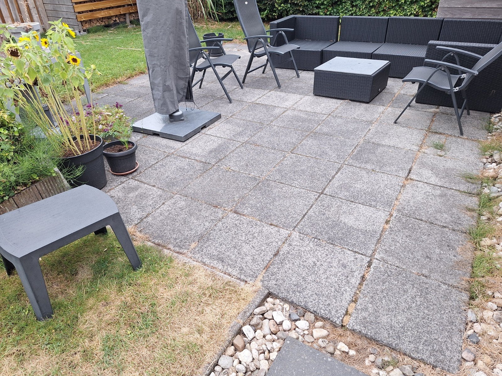Grijze 50 x 50 tuintegels circa 34 m², Ophalen, Gebruikt, 10 m² of meer, Beton