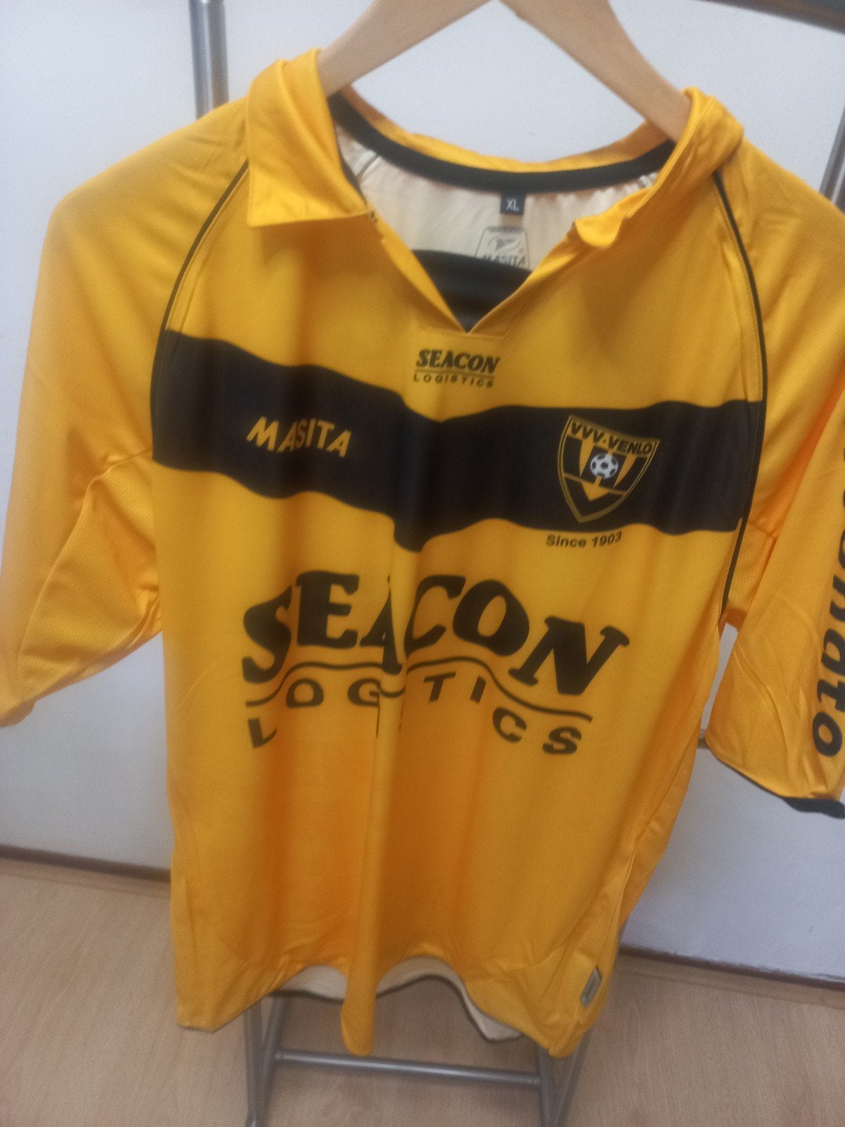 VVV-Venlo Thuisshirt Geel Zwart Maat XL, Geel, Maat 56/58 (XL), Ophalen of Verzenden, Zo goed als nieuw