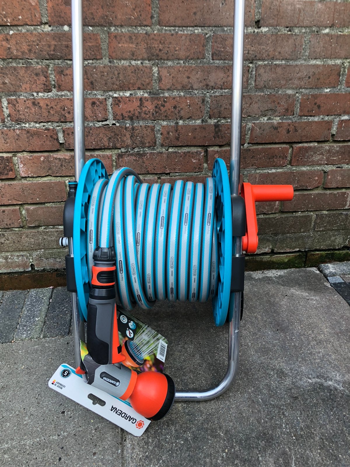 Nieuw origineel Gardena tuin slang met haspel 20 m., Tuin en Terras, Ophalen, Zo goed als nieuw, Tuinslang