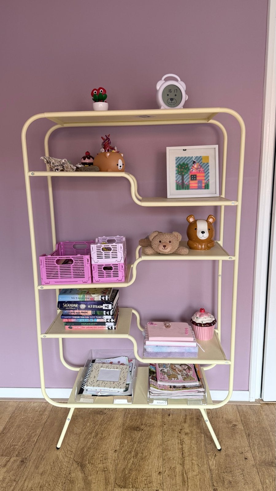 Open vakkenkast (pastel geel), Huis en Inrichting, Ophalen, Met plank(en), 100 tot 150 cm, Nieuw