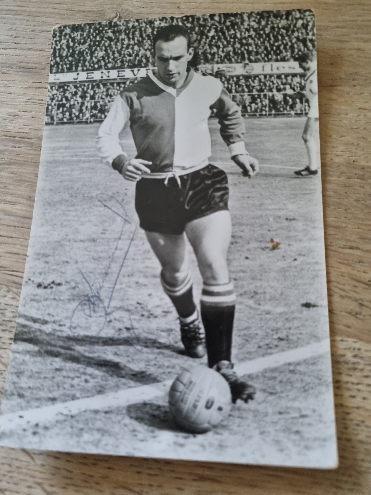 Rinus Bennaars Feyenoord D.F.C. Voetbal Foto, Verzamelen, Foto's en Prenten, 1960 tot 1980, Gebruikt, Foto, Ophalen of Verzenden