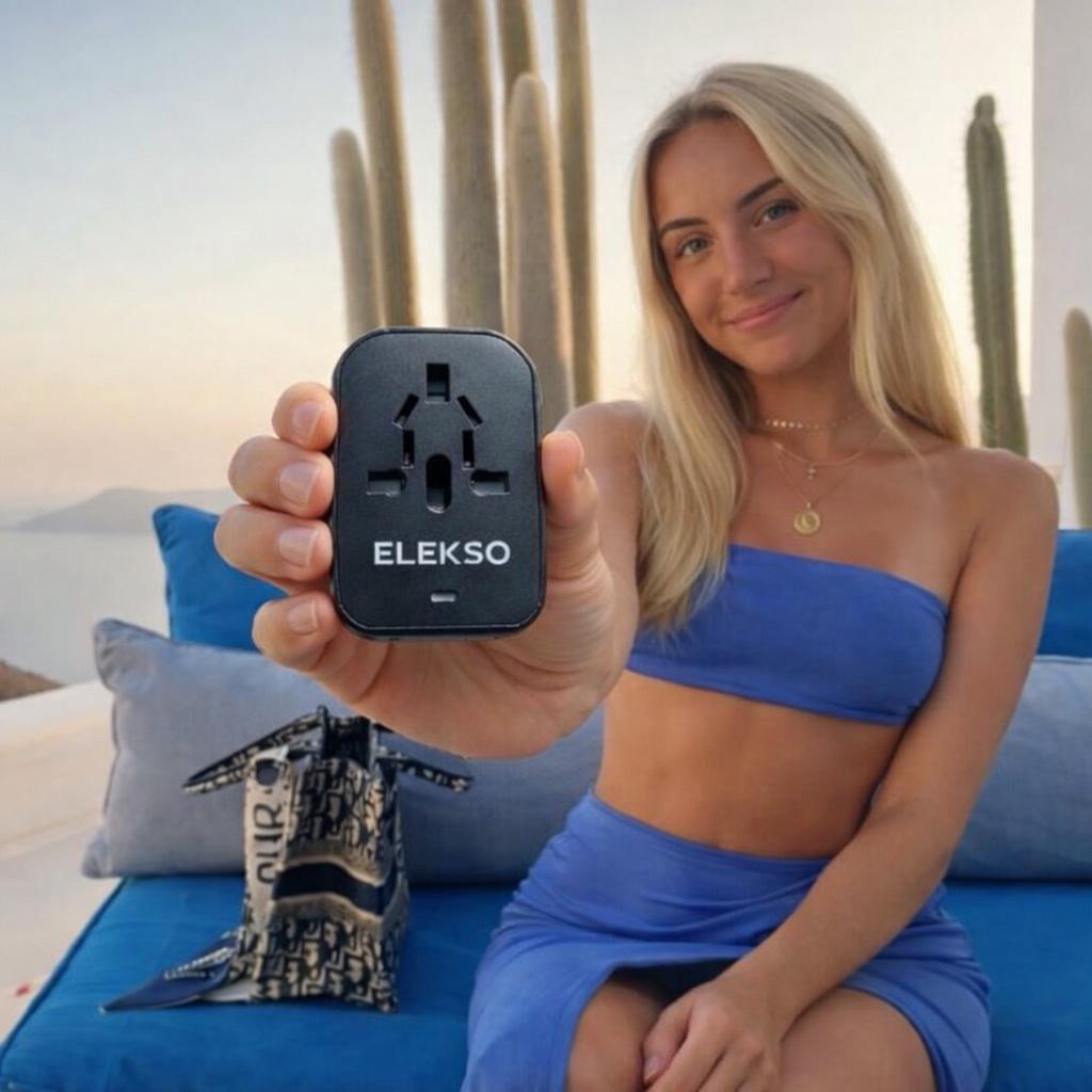 Elekso Wereldstekker met 2x USB-A en 2x USB-C Fast Charge, Ophalen of Verzenden, Nieuw, Overige merken