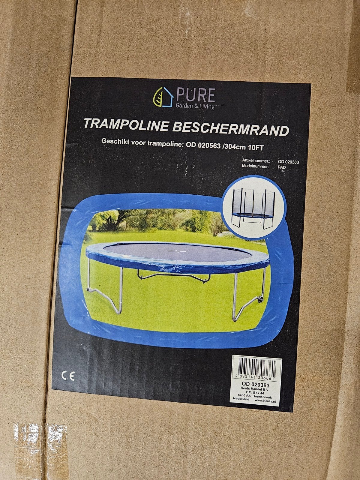 PURE Trampoline Beschermrand 304cm, Ophalen, Nieuw