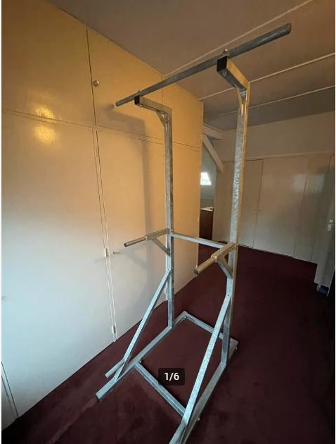 Dipstation + Pull up rack + Captain's chair leg raises., Ophalen, Zo goed als nieuw, Benen, Oprekstang
