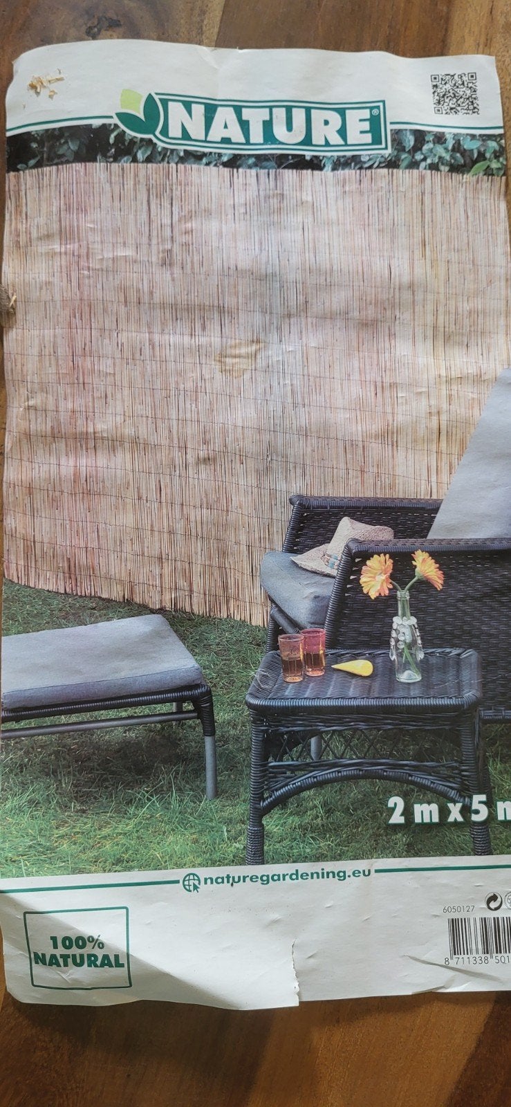 Natuurlijke bamboe tuinafscheiding - 2m x 5m, Ophalen, Overige materialen, 1 tot 2 meter, Nieuw