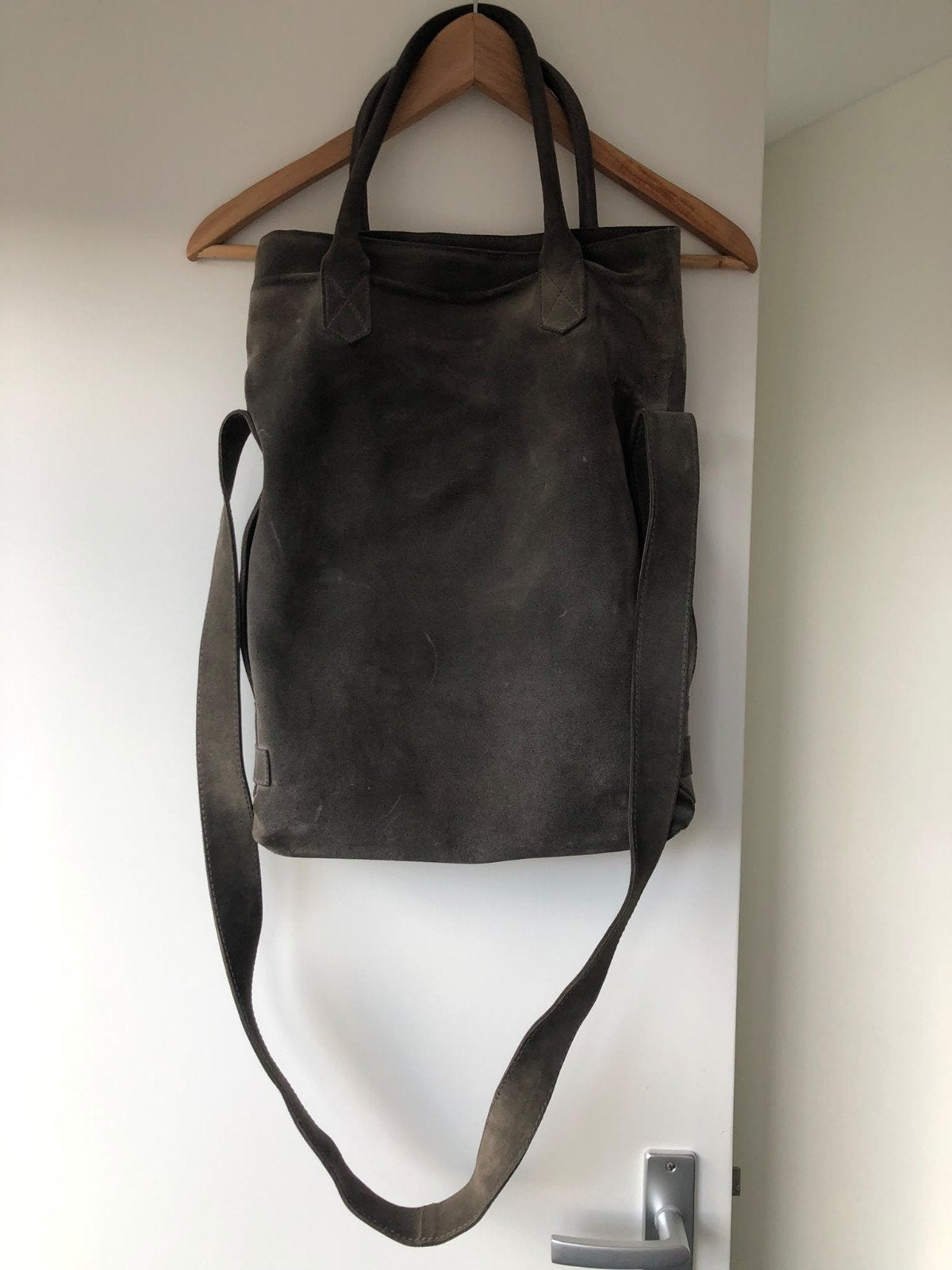 Shabbies Amsterdam suède shopper/schoudertas, Ophalen, Gebruikt, Grijs, Shopper